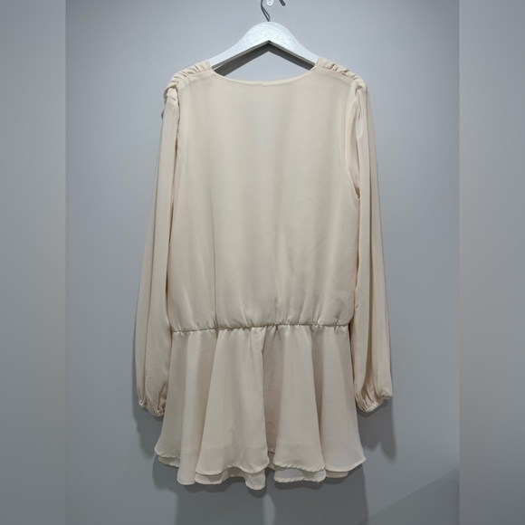 NEW SHEIN Cosmina Elegant Cream Long Sleeve Dress Size XL NWOT - Picture 4 of 6